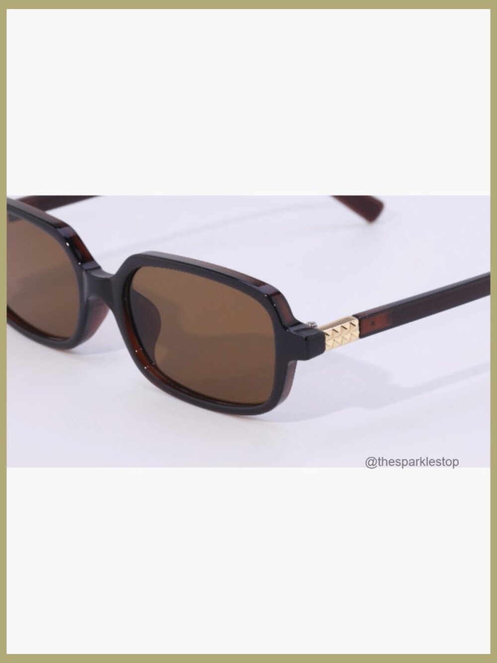 Retro Small Rectangle Sunglasses with Thin Narrow Frame, 90s Y2K Fashion - Picture 7 of 7